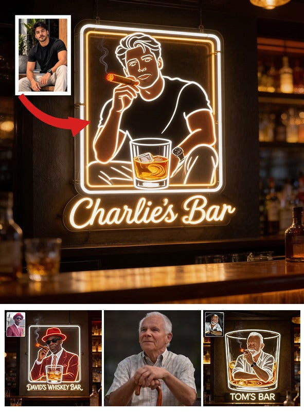 Personalisierte Whiskey Zigarren LED Acryl Bar Sign Home Decor für Erwachsene