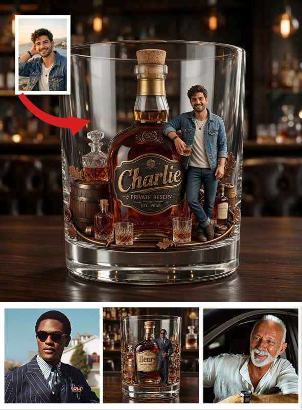 Personalized Latina Man Whiskey Glass, Bourbon Lover Gift For Him
