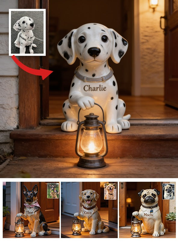 Personalized Dalmatian Puppy Solar Acrylic Light Dog Lover Garden Decor Gift