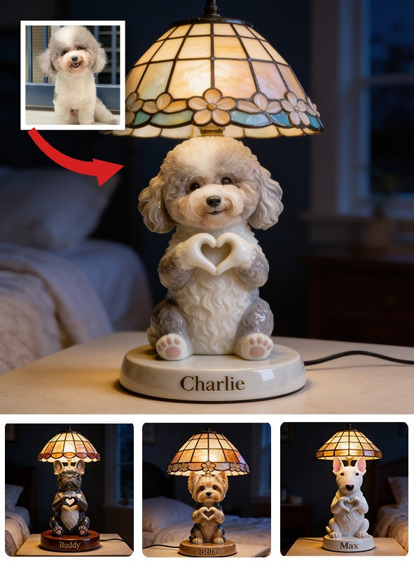 Personalized Fluffy Poodle Acrylic LED Night Light Pet Owner Gift