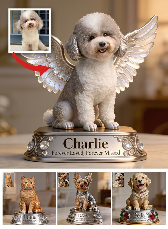 Personalized Angel Poodle Custom Shaped Acrylic Plaque Pet Memorial Gift