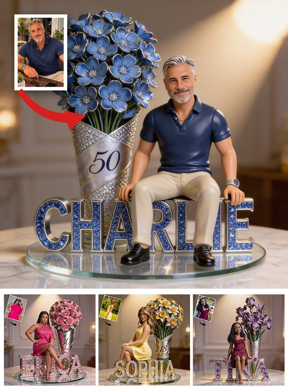Custom Photo 50th Birthday Latina Man Shaped Acrylic Plaque Gift for Dad Husband Grandpa