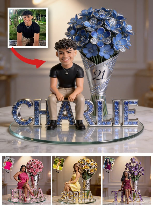 Custom Photo 21st Birthday Latino Man Shaped Acrylic Plaque, Gift for Boyfriend Husband Son