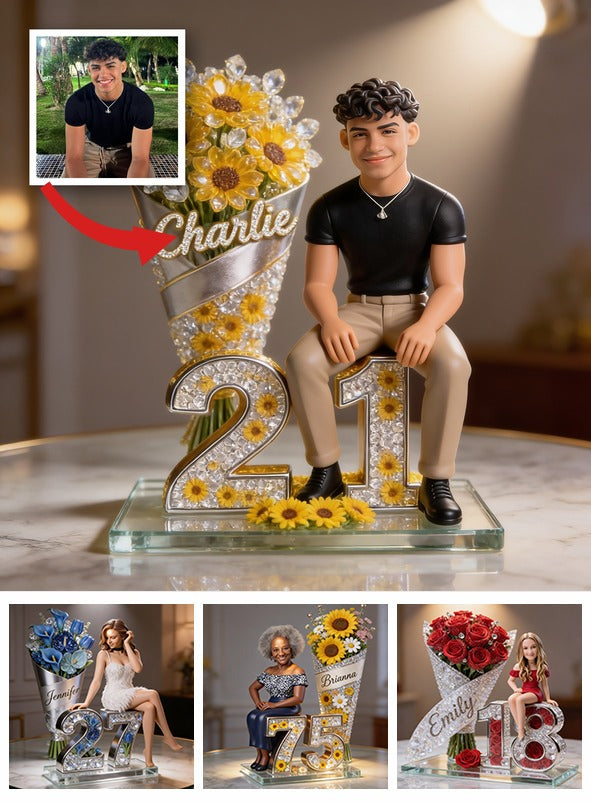 Personalisierte Foto-Acrylplakette zum 21. Geburtstag für Latino-Männer