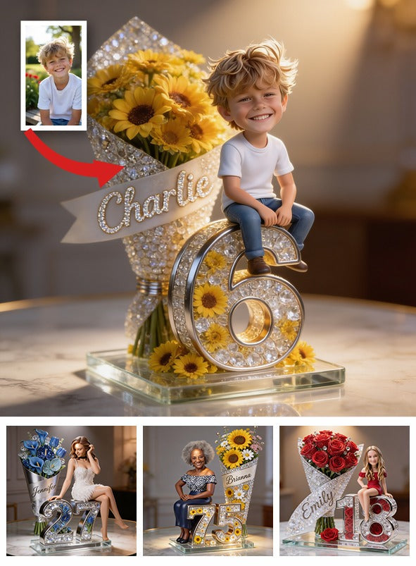 Personalisierte Foto-Geburtstags-Acrylplakette für Jungen