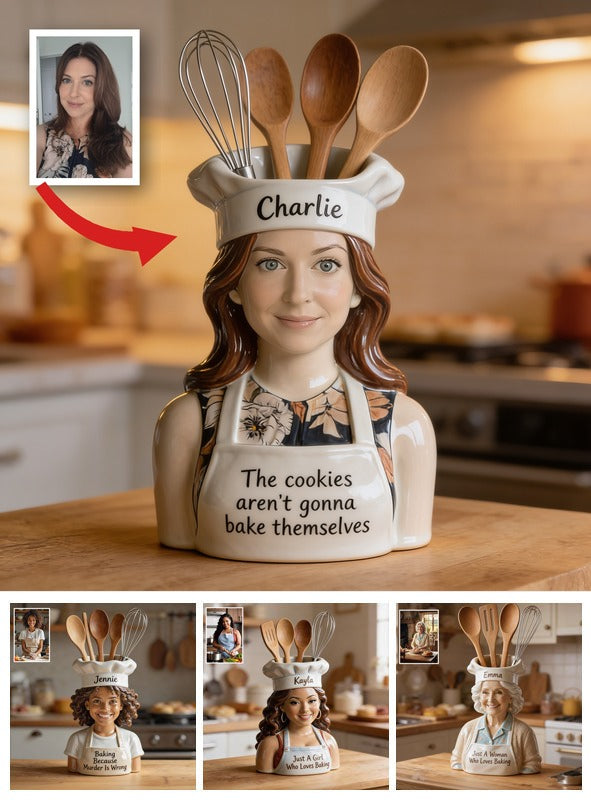 Personalized Female Baker Acrylic Pot Kitchen Baking Decor Gift