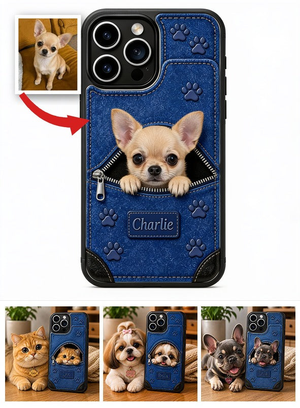 Personalisierte Chihuahua Geldbörse Handyhülle für Tierliebhaber