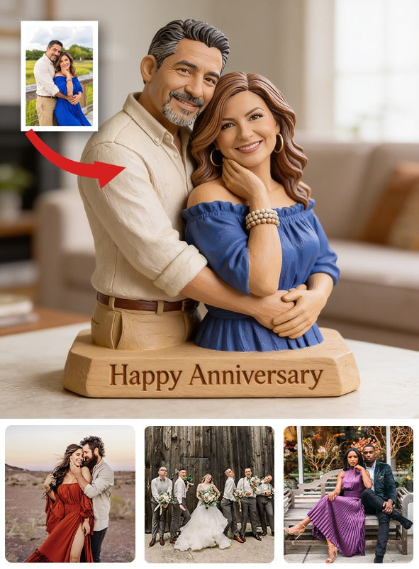 Custom Photo 30th Anniversary Middle-Aged Latino Couple 1996 Custom Shaped Acrylic Plaque