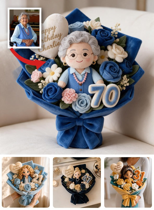 Personalized 70th Birthday Older Latina Woman Faux Fur Pillow Gift for Grandma