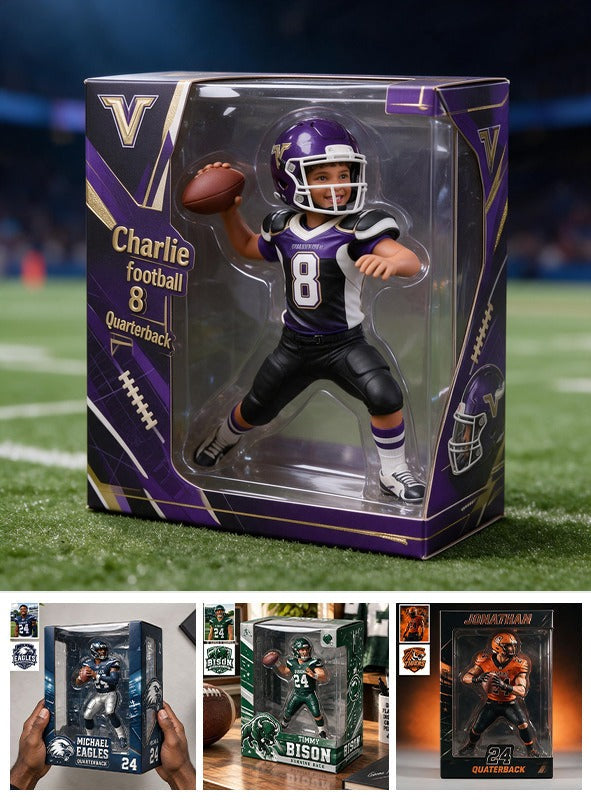 Personalized Latina Youth American Football Player Acrylic Display Box Sports Keepsake