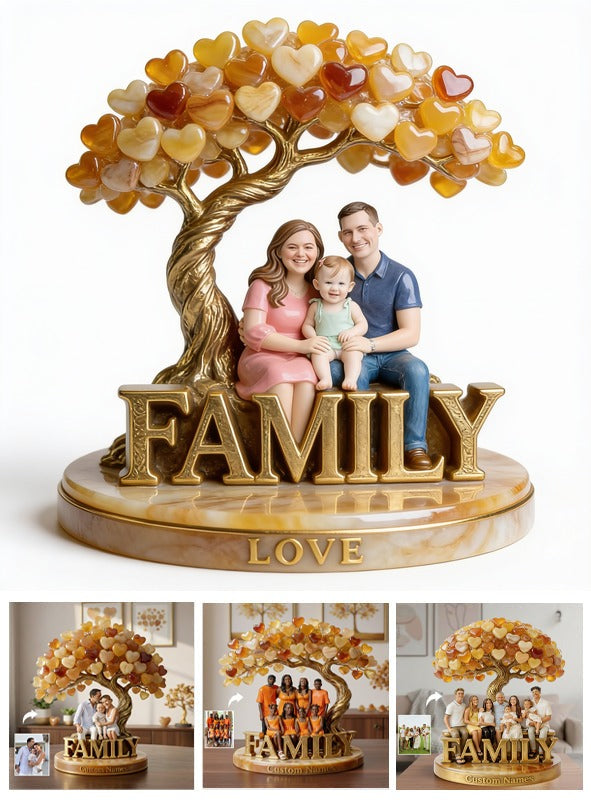 Personalized Family Of Three Custom Shaped Acrylic Plaque Keepsake Gift