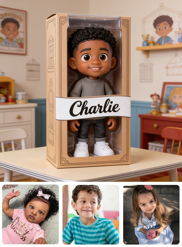 Personalized Black Little Boy Custom Shaped Acrylic Plaque Keepsake Gift