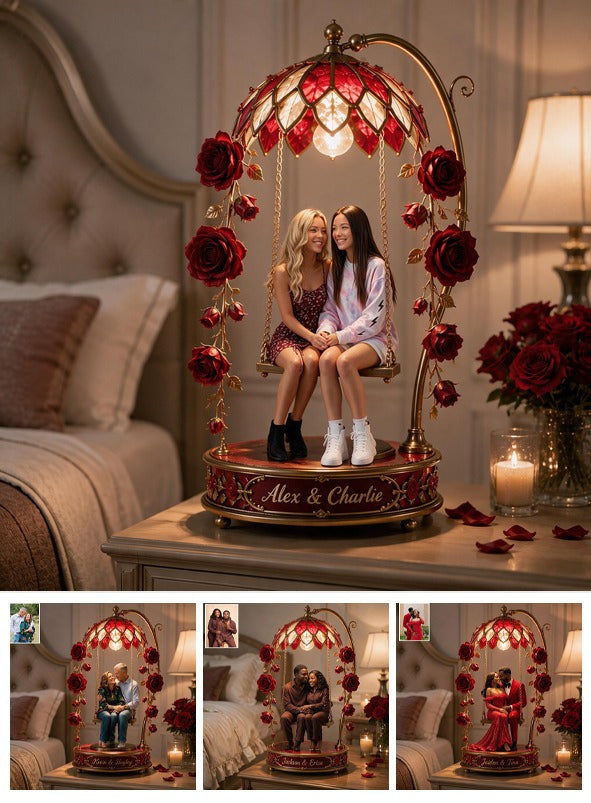 Custom Photo Lesbian Couple Acrylic LED Night Light LGBT Couple Gift