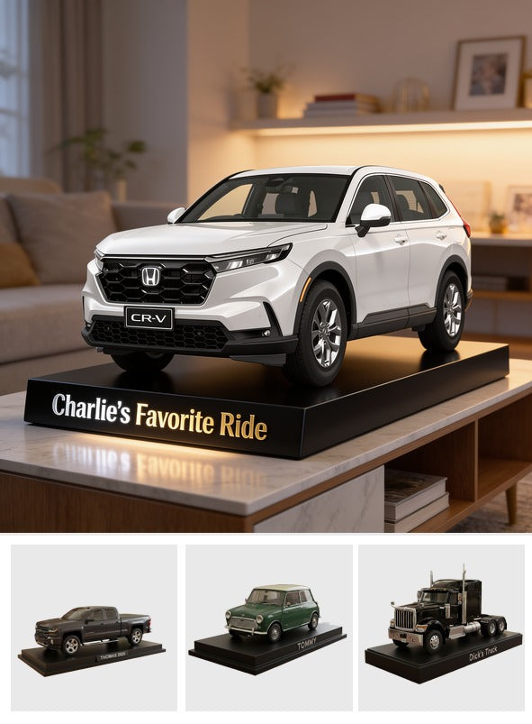 Personalized White Honda CR-V SUV Custom Shaped Acrylic Plaque Car Lover Gift