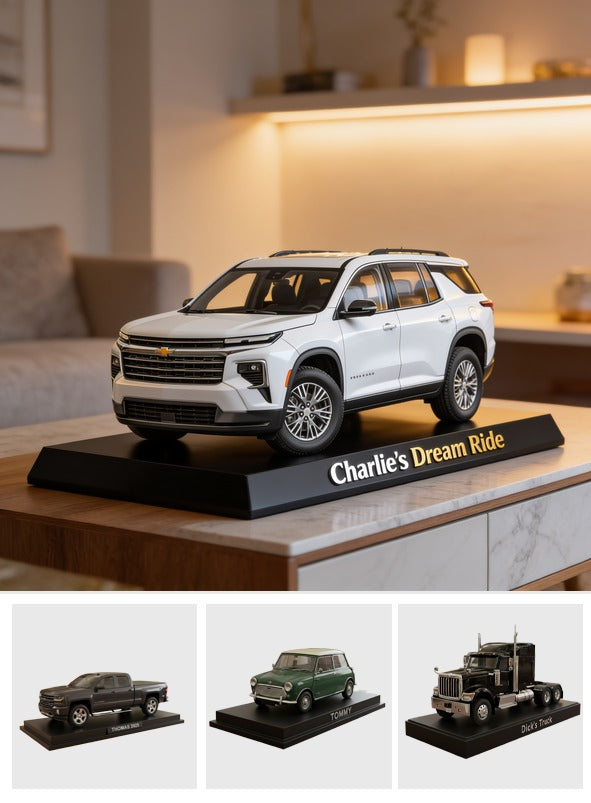 Personalized White Chevrolet Traverse SUV Custom Shaped Acrylic Plaque Car Lover Gift