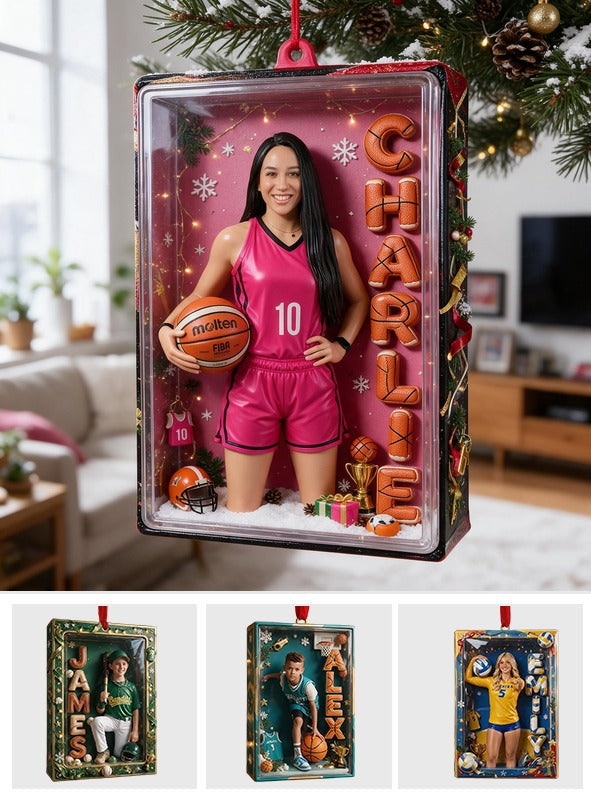 Personalized Christmas Latina Woman Basketball Player Ornament, Basketball Fan Gift