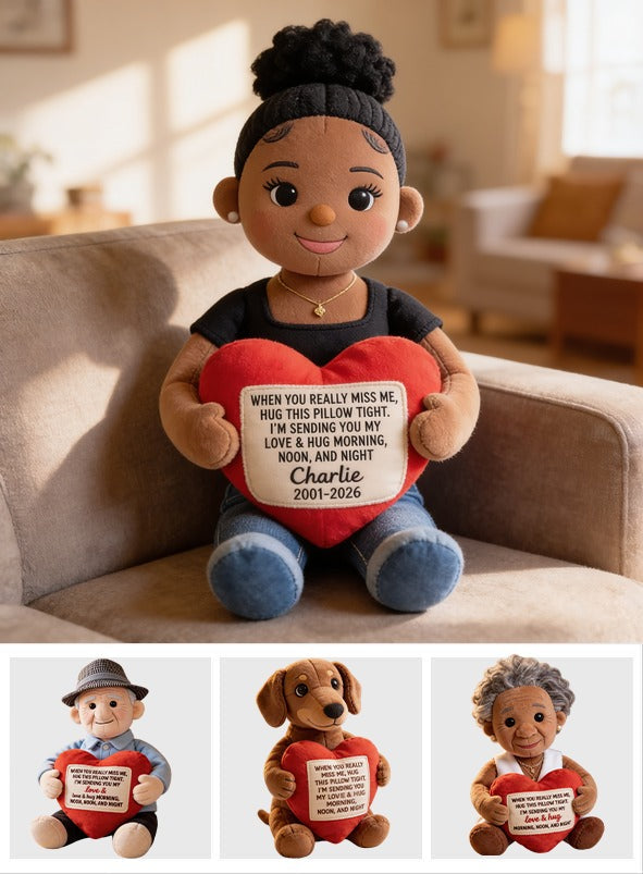 Personalized Black Woman Memorial Faux Fur Shaped Pillow Keepsake