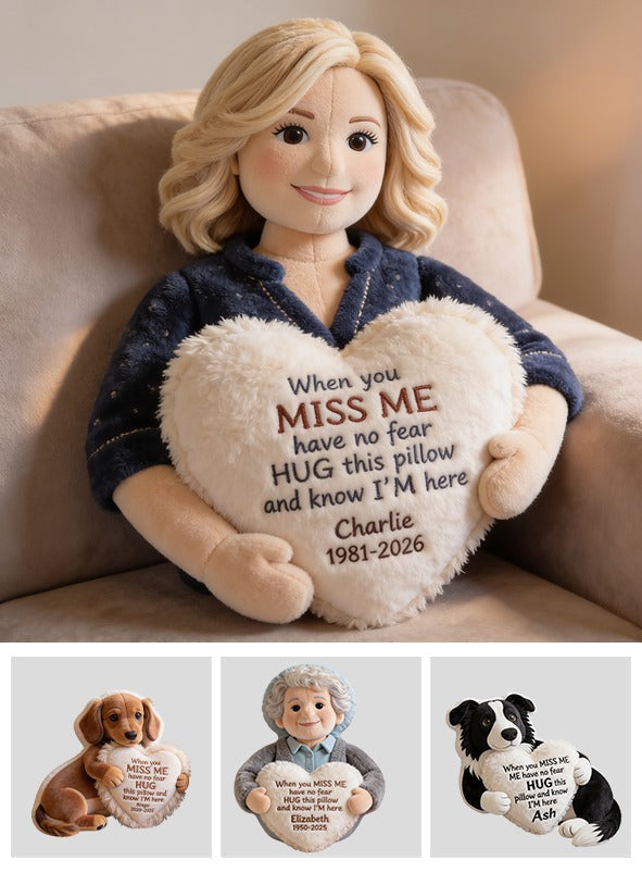 Personalized Middle-Aged Woman Memorial Faux Fur Shaped Pillow Mom Wife Remembrance Gift