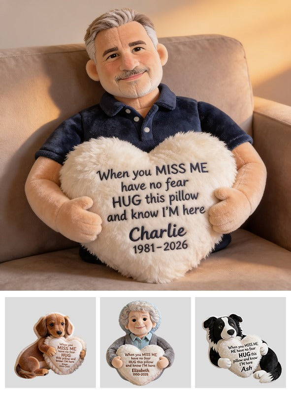 Personalized Middle-Aged Man Memorial Faux Fur Pillow Dad Husband Gift