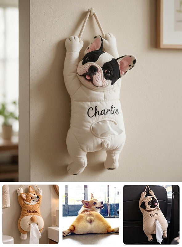 Personalized Black & White French Bulldog Pull-Out Organizer Home Storage