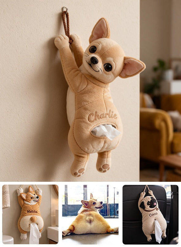 Personalized Fawn and White Chihuahua Puppy Pull-Out Organizer