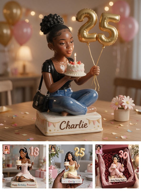 Personalized 25th Birthday Black Woman 3D Plaque Keepsake Gift