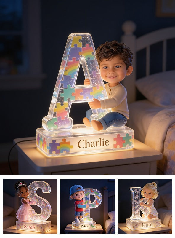 Personalized Latino Little Boy Acrylic LED Night Light Custom Kids Room Decor Gift