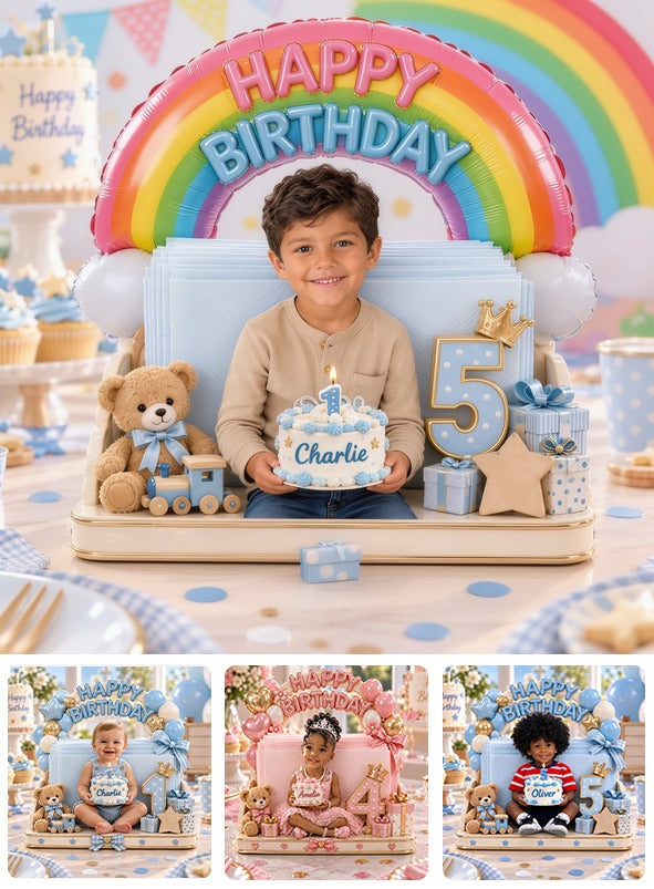 Personalized Birthday Latino Little Boy Napkin Holder Party Table Decor