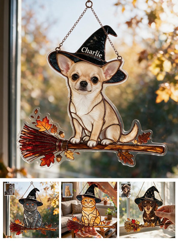 Attrape-Soleil 3D Personnalisé Chien Chihuahua Blanc pour Halloween