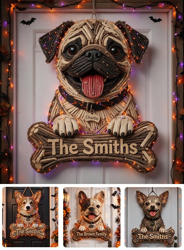 Personalized Halloween Fawn Pug LED Light Acrylic Sign