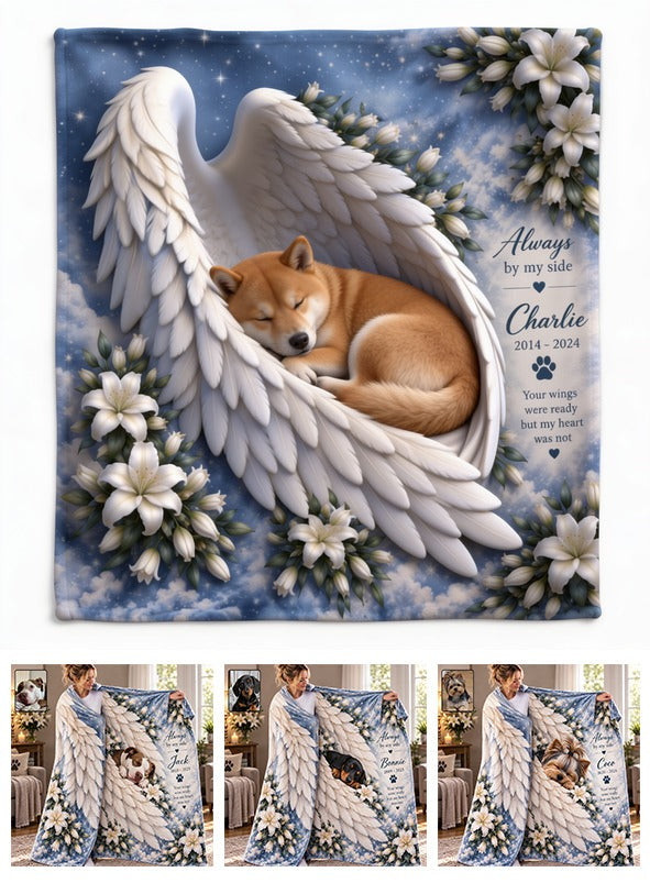 Personalized Adult Tan & White Shiba Inu Memorial Wearable Blanket