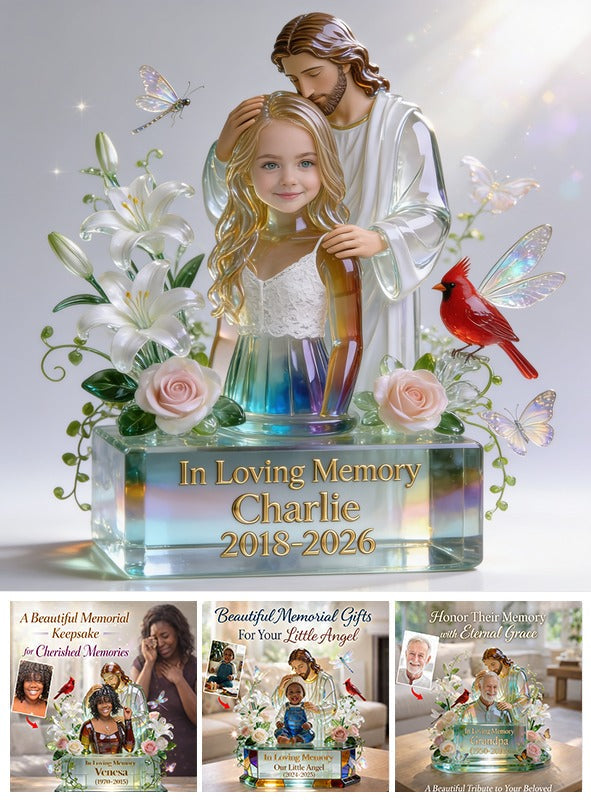 Personalized In Loving Memory Little Girl Custom Shaped Acrylic Plaque Memorial Gift