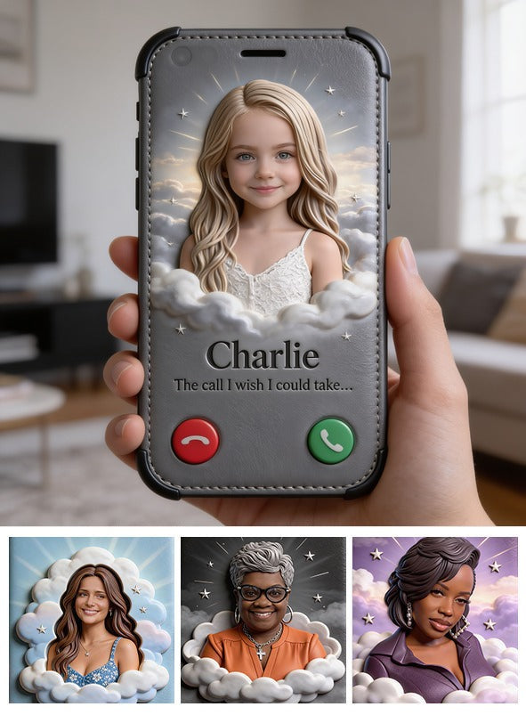 Personalized Little Girl Memorial Leather Phone Case Remembrance Gift