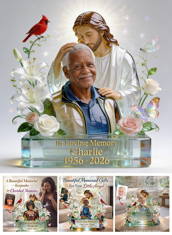 Personalized In Loving Memory Older Black Man Grandfather Acrylic Plaque Memorial Gift