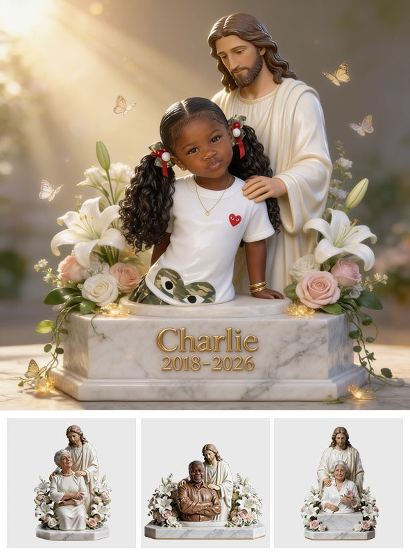 Personalized Memorial Black Little Girl Custom Shaped Acrylic Plaque