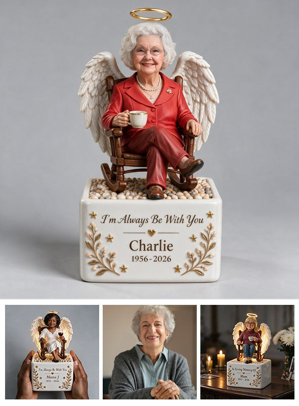 Personalized Memorial Older Woman Grandma LED Light Ceramic Pot Remembrance Keepsake