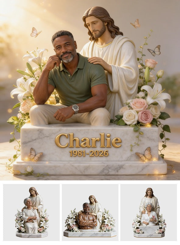 Personalisierte Gedenktafel für einen mittleren schwarzen Mann - Trauergeschenk