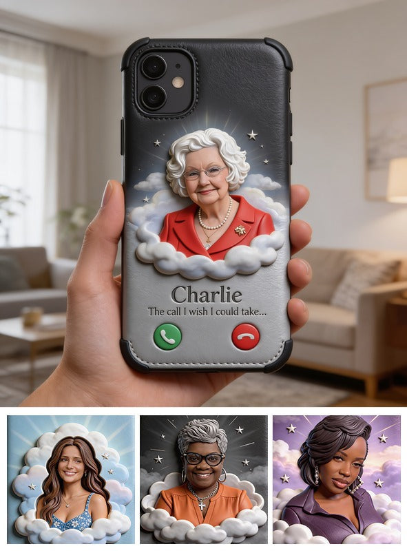 Personalized Older Woman Grandma Memorial Leather Phone Case