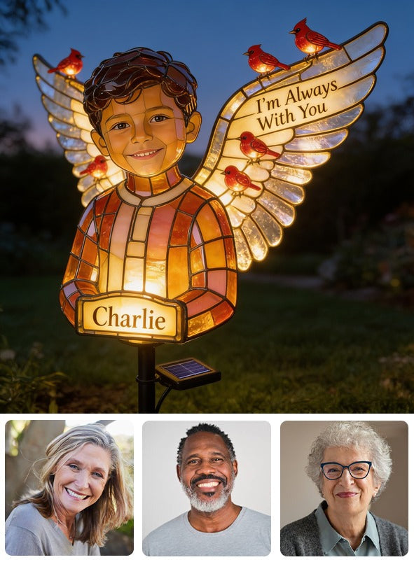 Personalized Latino Little Boy Memorial Solar Garden Light