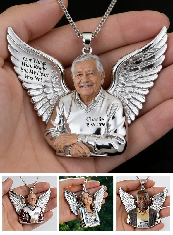 Personalized Memorial Older Latino Man Grandpa Pendant Necklace