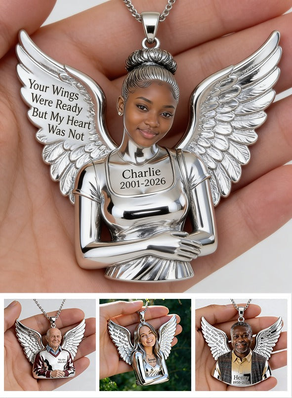 Personalized Black Woman Memorial Metal Pendant Necklace