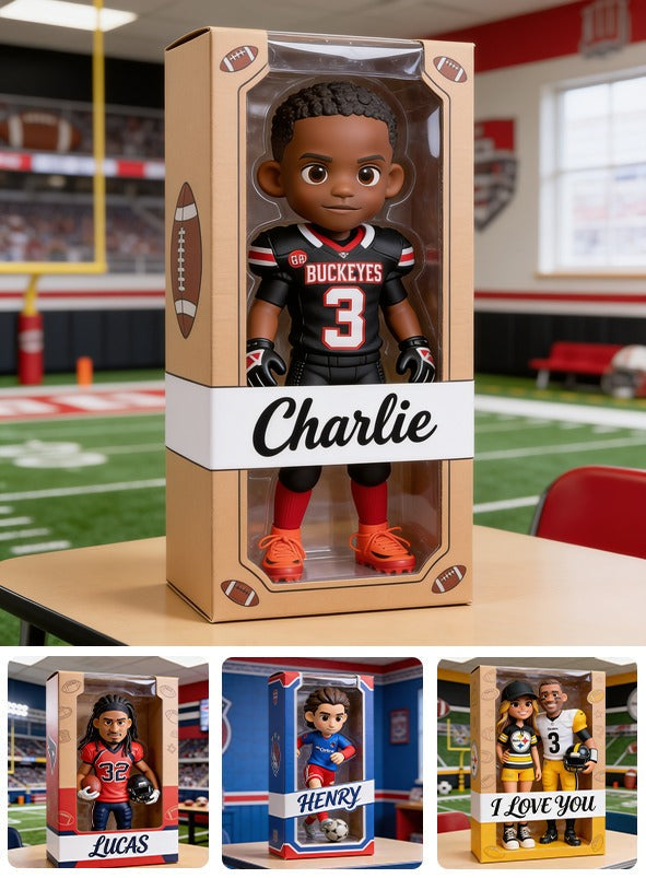 Personalized Black Youth American Football Player Custom Shaped Acrylic Plaque Football Gift