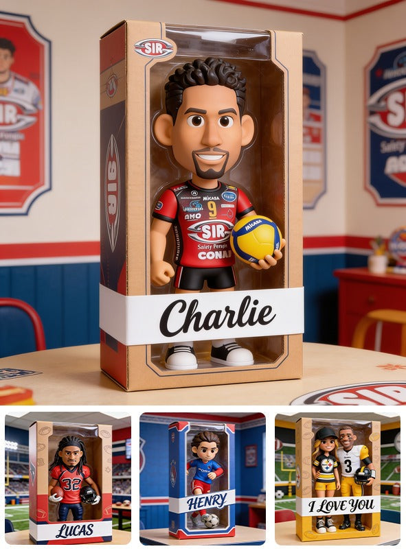 Personalized Black Man Volleyball Player Custom Shaped Acrylic Plaque Sports Gift