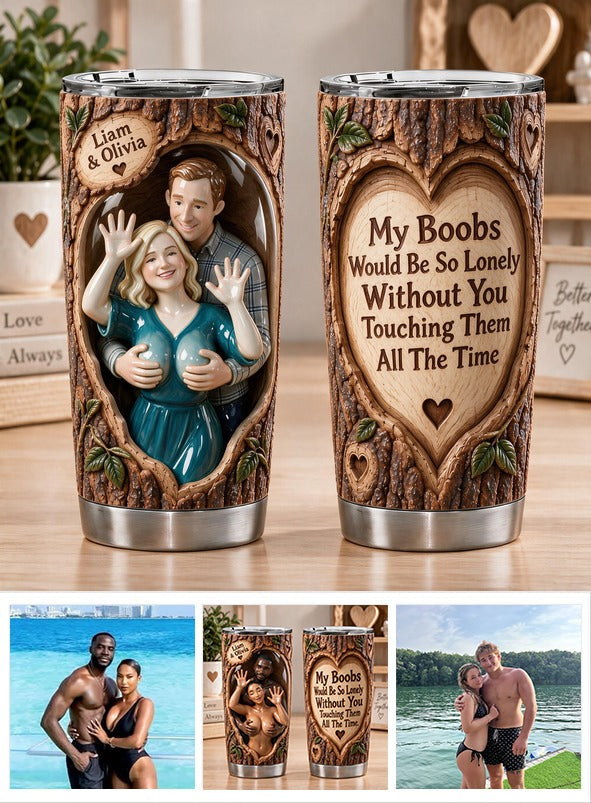 Custom Photo Middle-Aged Couple Funny Spicy Tumbler, Unique Couple Gift