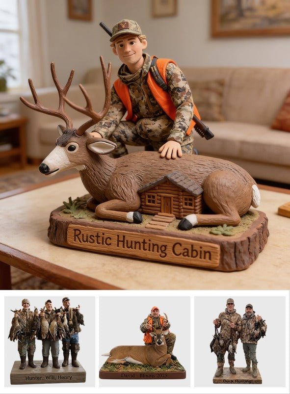 Personalized Hunter with Deer Custom Shaped Acrylic Plaque Hunting Decor Gift