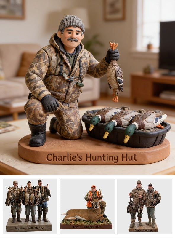 Personalized Middle-Aged Latino Duck Hunter Custom Shaped Acrylic Plaque Hunting Gift