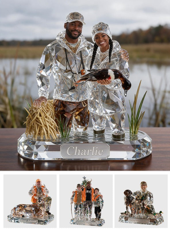 Personalized Black Hunting Couple Custom Shaped Acrylic Plaque Hunting Gift