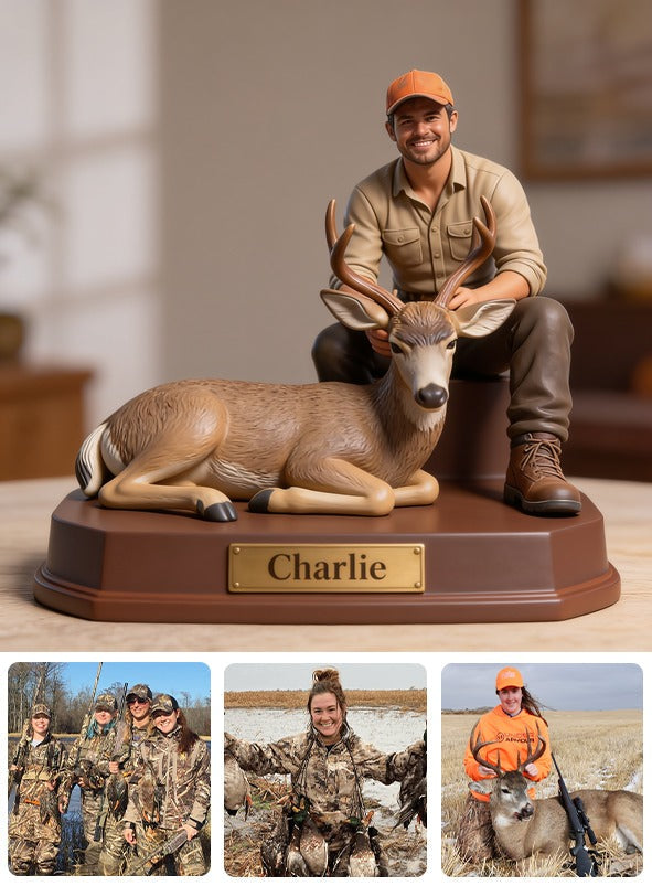 Personalized Latino Hunter with Deer Custom Shaped Acrylic Plaque Hunting Gift
