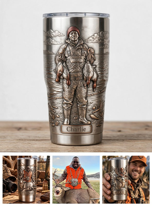 Tasse Personnalisée Chasseur de Canard Noir, Cadeau de Chasse