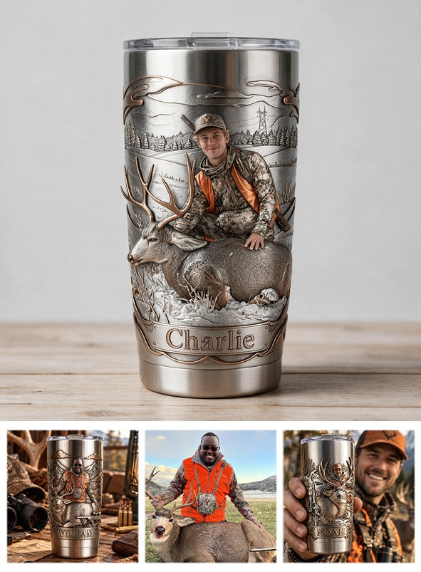 Tumbler de Chasse Personnalisé avec Cerf